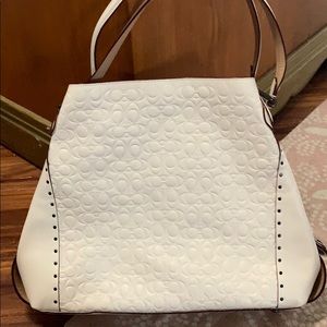 Ivory Coach bag with original Coach cover